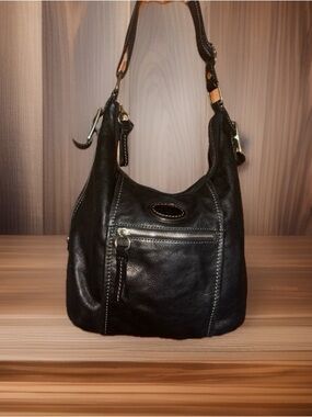 Giani Bernini Black Nappa Leather Black Carryall Hobo Bag.